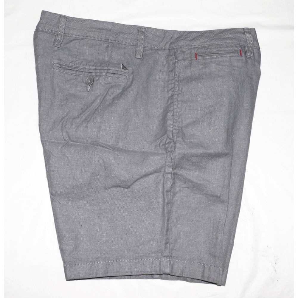 UNTUCKIT Men's Grey Linen Cotton Elastane Blend Chino‎ Shorts 40 - Picture 3 of 6